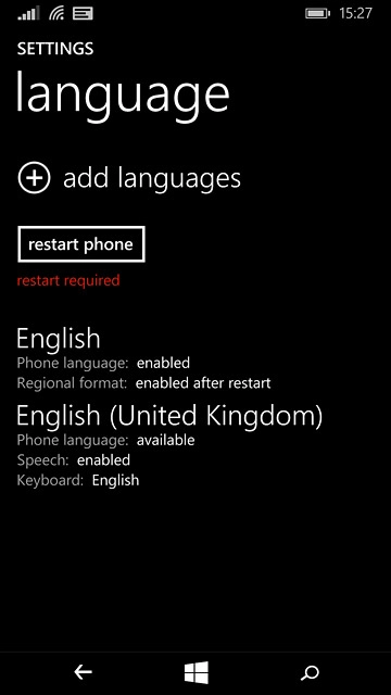 Press restart phone.Wait a moment while your phone is restarted.