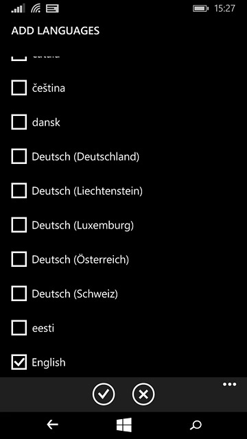Press the confirm icon.