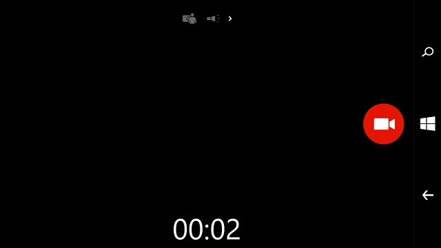 Press the video recorder icon to stop recording.The video clip is automatically saved.
