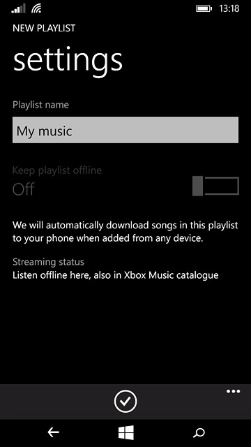 Key in a name for the playlist and press the confirm icon.
