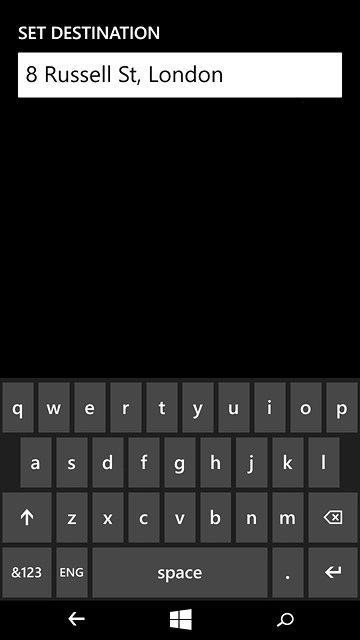 Key in the required destination and press enter.