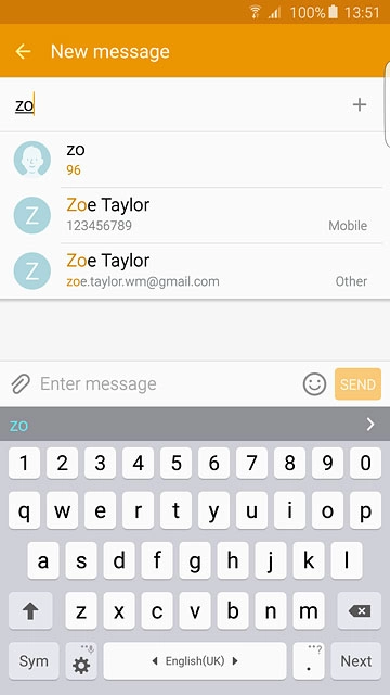 Key in the first letters of the required contact.Matching contacts are displayed.Press the required contact.