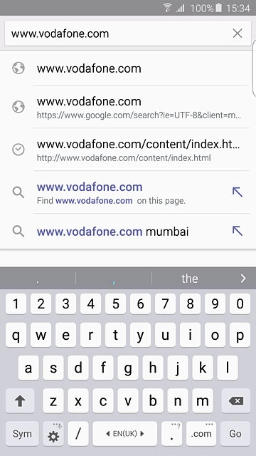 Key in the address of the required web page and press Go.