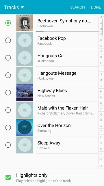 Once you've found a ring tone you like, press DONE.