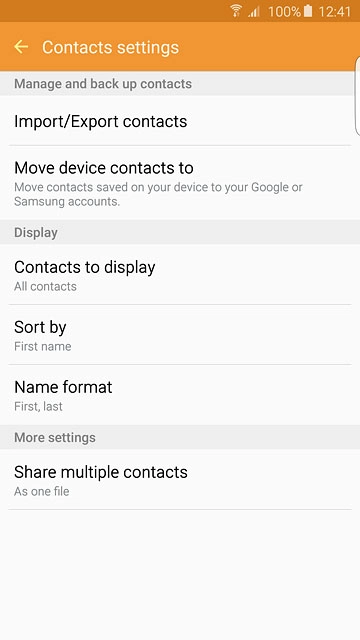 Press Import/Export contacts.