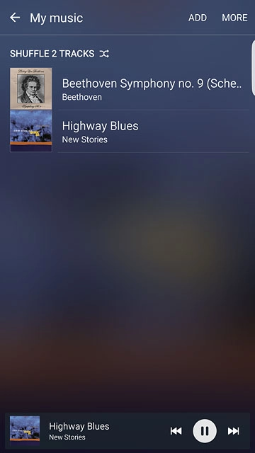 Press the song title at the bottom the display.
