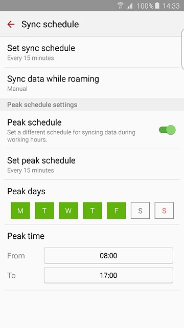 Press Set sync schedule.