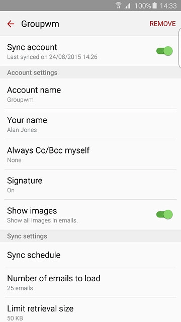 Press Sync schedule.