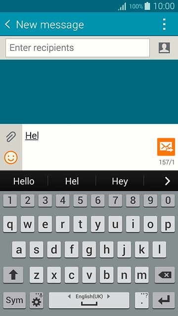 Press the required word to insert it.