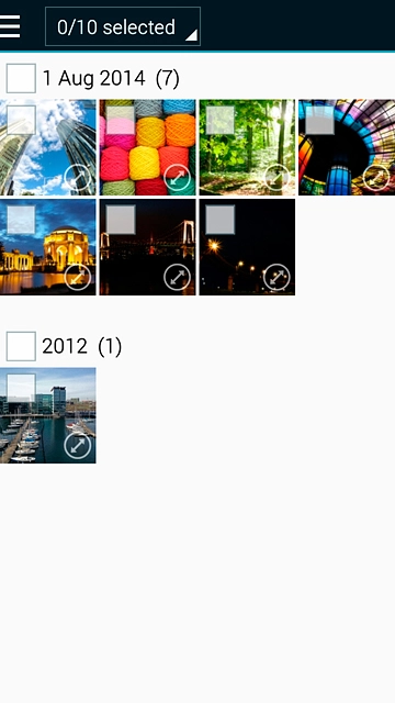 Press the required picture to select it.