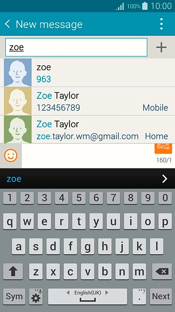 Key in the first letters of the required contact.Matching contacts are displayed.Press the required contact.