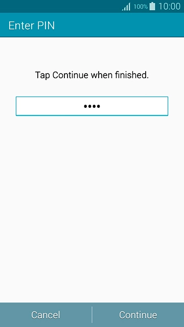 Key in the required phone lock code and press Continue.