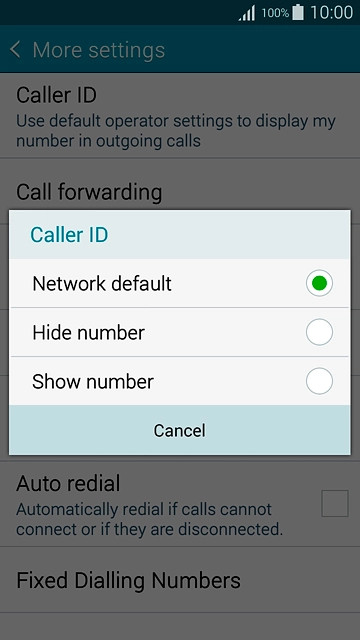 Press Hide number or Show number.