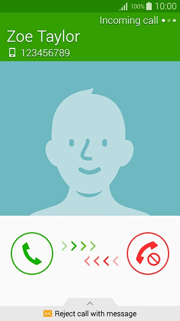 Press and drag the accept call icon right.