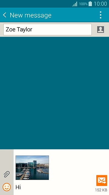 Press the send icon when you've finished your picture message.