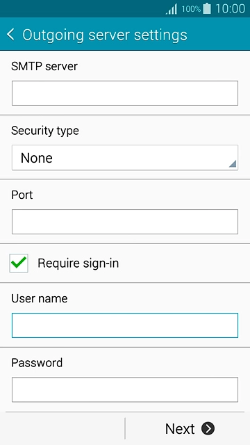 If you turn on SMTP authentication:Press the field below 