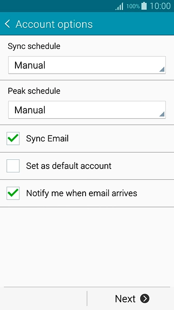 Press Notify me when email arrives to turn the function on or off.