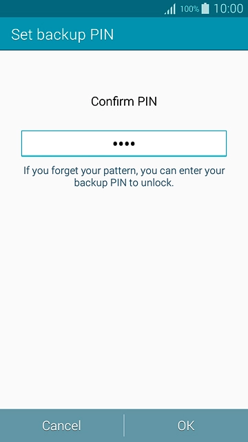 Key in the PIN again and press OK.