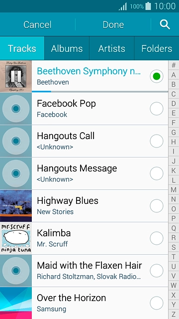 Once you've found a ring tone you like, press Done.