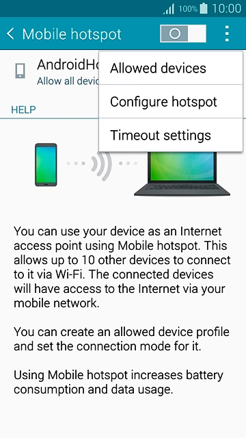 Press Configure hotspot.