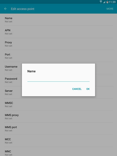 Key in Vodafone MMS and press OK.