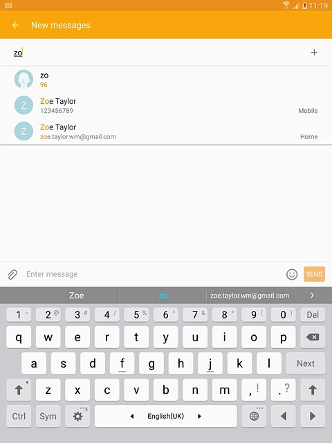Key in the first letters of the required contact.Matching contacts are displayed.Press the required contact.