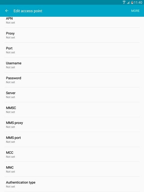 Press Authentication type.