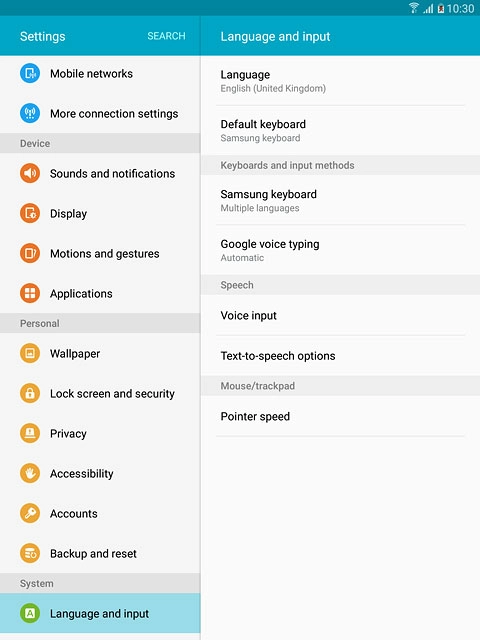 Press Language and input.