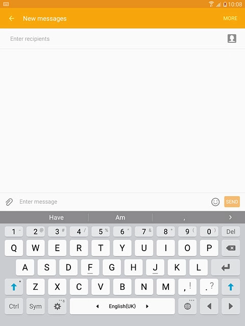 Press the letters to key in the required word.A number of words based on the letters you've keyed in are displayed.