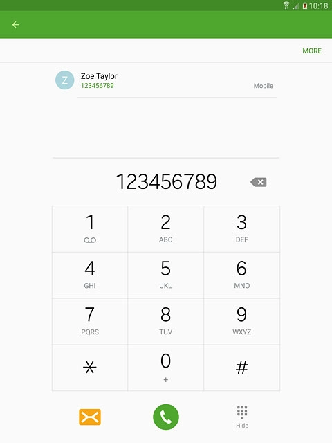 Key in the required number and press the call icon.