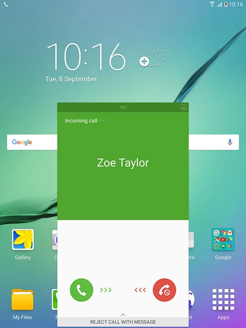 Press and drag the accept call icon right.