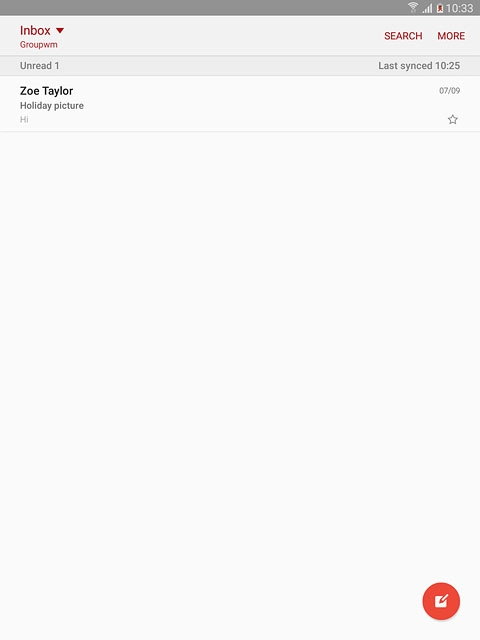Press the new email message icon.