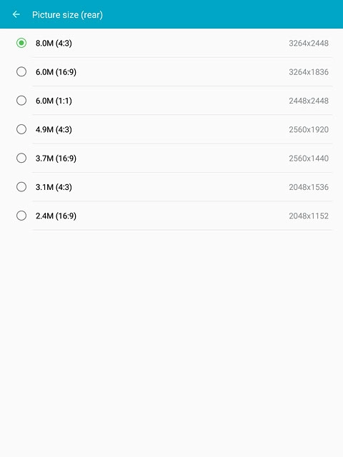 Press the required resolution.