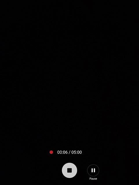 Press the stop icon to stop recording.The video clip is automatically saved.