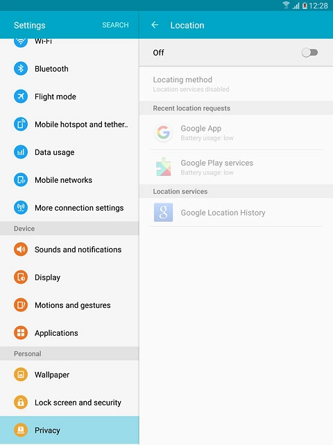 Press the indicator next to 