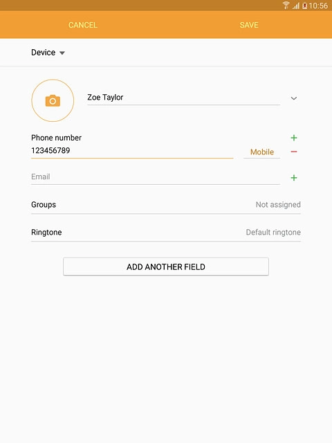 Press the field next to the phone number.