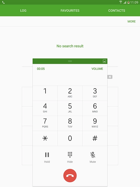 Press the end call icon to end the call.
