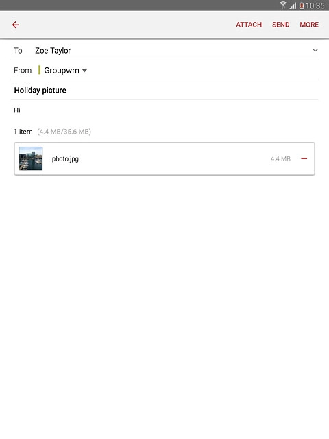 Press SEND when you've finished your email message.