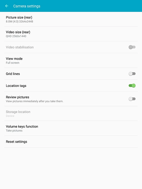Press Location tags to turn the function on or off.