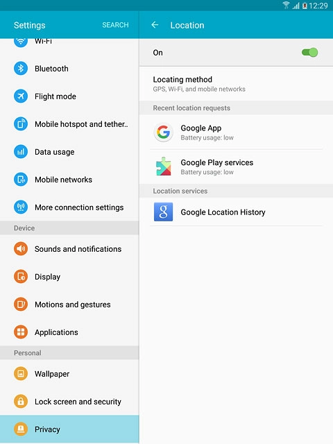 If you turn on the function:Press Locating method.Proceed to step 3.If you turn off the function:Proceed to step 4.
