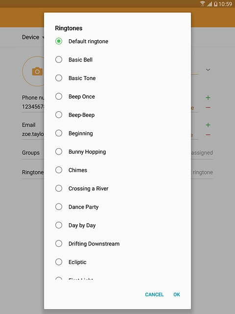 Once you've found a ring tone you like, press OK.