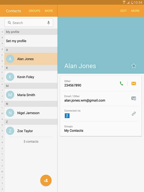 Press the new contact icon.