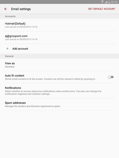 Press the name of the required account.