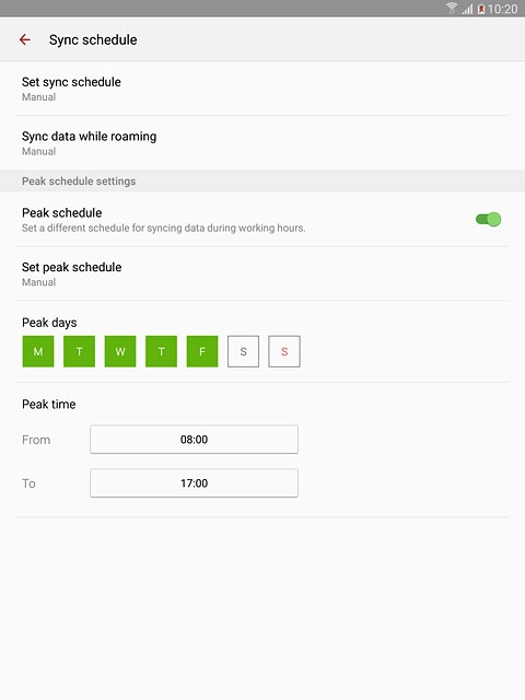 Press Set sync schedule.