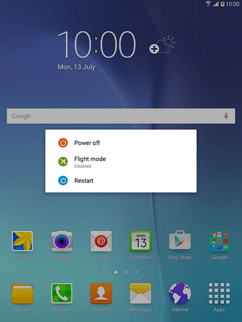 Press Flight mode to turn the function on or off.