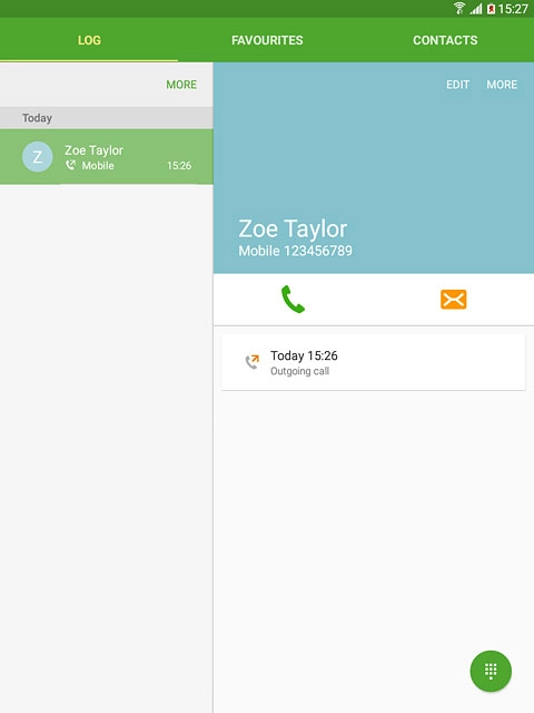 Press the call icon.