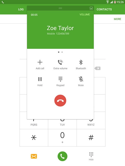 Press the end call icon.