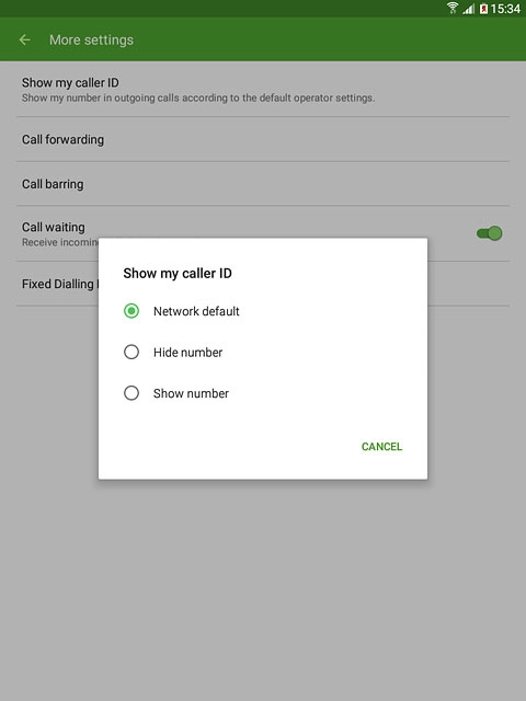 Press Hide number or Show number.