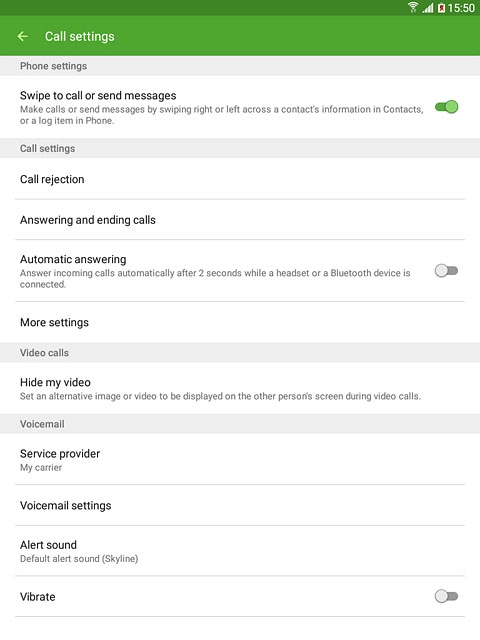 Press Voicemail settings.