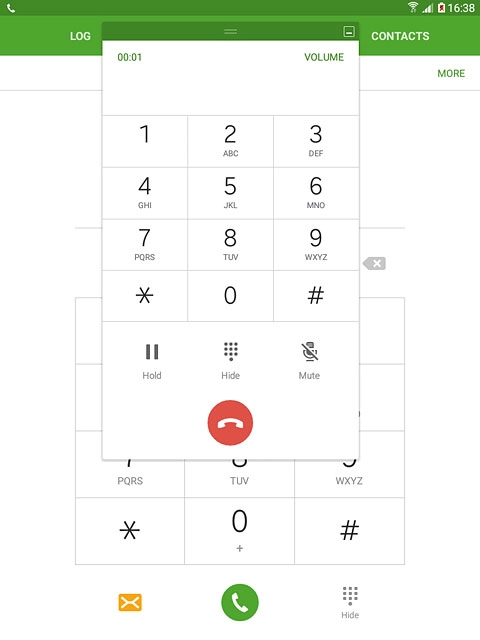 Press the end call icon to end the call.